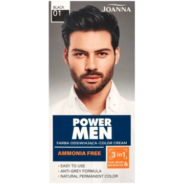 JOANNA_Power Men Color Cream 3in1 Hair Beard Moust
