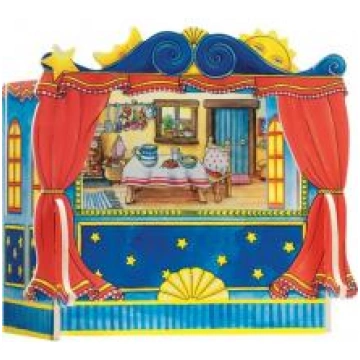Teatrino in legno per burattini a dita Goki