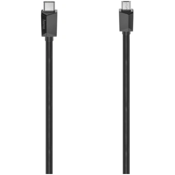 Hama USB-C/Micro-USB Cable, 0,75 m, melna - Vads, 