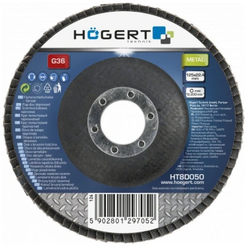 Slīpējamais disks lapiņu G36 125mm Standard HT8D05