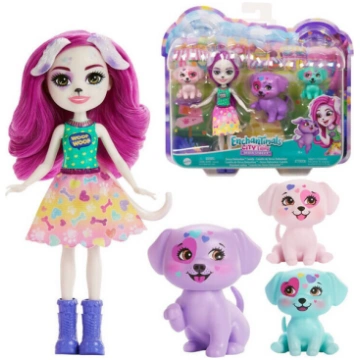Enchantimals lelle Dessa Dalmatian ar kucēniem Nav