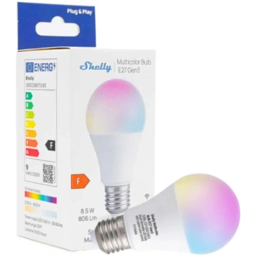 Shelly Multicolor Bulb E27 Gen3 – viedā RGB LED sp