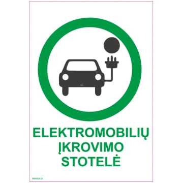 Zīme Elektro automašīnu uzlādes stacija Alumīnijs 