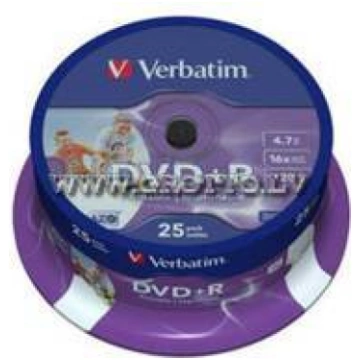 Verbatim DVD+R 4.7Gb 16X Full Printable Cake 25