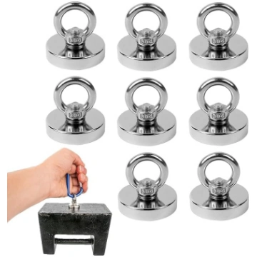 XSQD Pack of 8 Circular Hub Ring Magnets, neodīma
