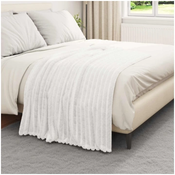 Pleds balts 150 x 130 cm flīss