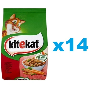 KITEKAT sausā kaķu barība ar liellopu gaļu un dārz