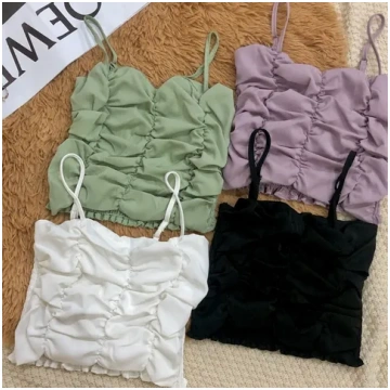 Forever Singlet Top - Black / White / Light Green 