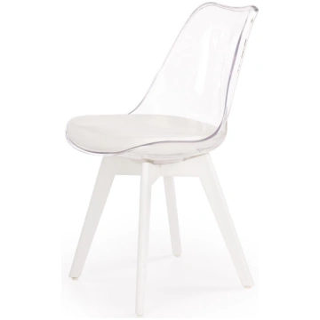 Krēsls K245 balts/caurspīdīgs