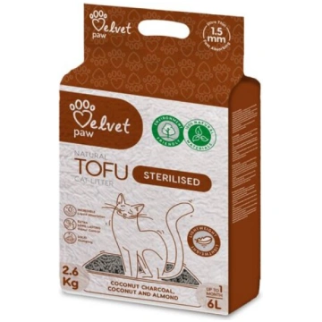 VELVET PAW TOFU sterilizētu kaķu pakaiši, ar kokos