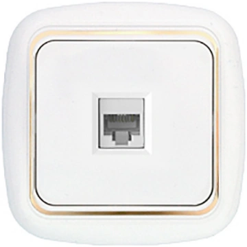 Interneta ligzda HARMONY LUX 1v., balta BYLECTRICA