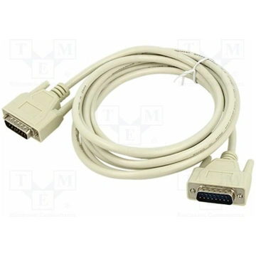 Cable; D-Sub 9pin socket,both sides; Len: 5m; beig
