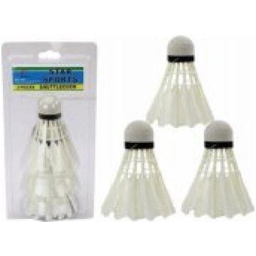 LEAN Toys Set of 3 Badminton Feather Shuttlecocks 