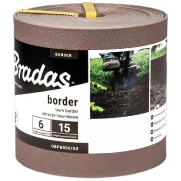 Zāliena apmale Bradas Border 6 m x 15 cm, brūna