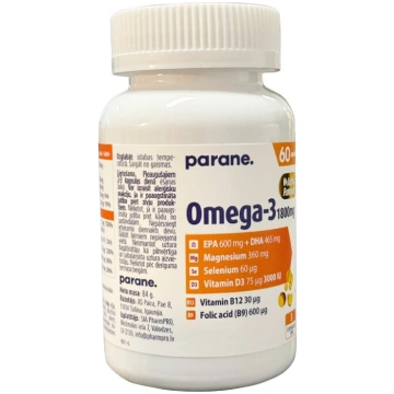 PARANE. Omega-3 1800 mg+Magnijs+Selēns+Vitamīni ka