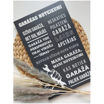 Garāžas noteikumi/tumši pelēks ESP Decor