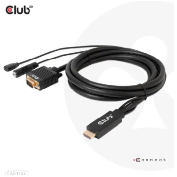 CABLE HDMI TO VGA 2M/M/M CAC-1712 CLUB3D