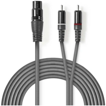 Audio kabelis Nedis COTH15220GY30 3m XLR 3-pin 2xR