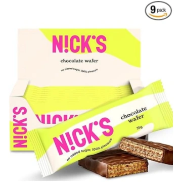 NICKS šokolādes vafeļu batoniņš, vafeļu cepumi ar 