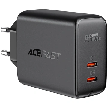 Acefast charger 2x USB Type C 40W, PPS, PD, QC 3.0