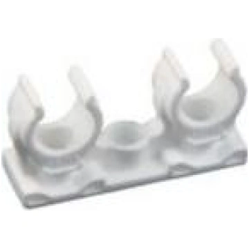 Dubultais plastmasas stiprinājums balts d28