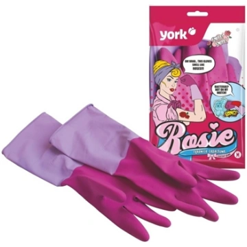 York Rosie Scented Rubber Gloves Pink Size M 36092