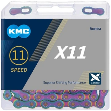 Ķēde - KMC X11 Aurora Blue - BX11AB118 - 11 ātrumi
