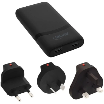 USB barošanas adapteris InLine 31519B Dual USB-C 6