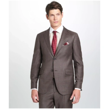 Brown & Neutral Tailored Fit Pow Check Jacket Thom