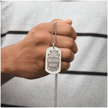 Birthday Wishes to You Engraved Graphic Dog Tags N
