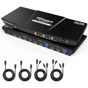 TESmart USB 3.0 HDMI KVM slēdzis 2 monitoriem, 2 d