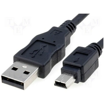 Cable; USB 2.0; USB A plug,USB B mini plug; 1m; bl