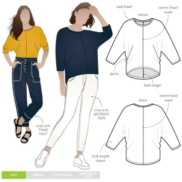 Stils Arc Šūšanas Pattern Rhea Knit Top (izmērs 04