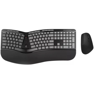 Bezvadu ergonomiskais tastatūras un peles komplekt