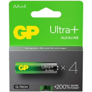 Alkaline batteries LR6/ AA GP ULTRA+ 4PCS
