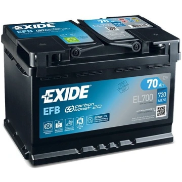 Akumulators EFB Exide EL700 70Ah, 760A, 12V , 278x