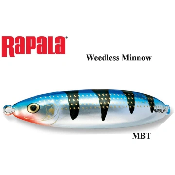 Vizulis šūpojošais Rapala Weedless Minnow MBT 22 g
