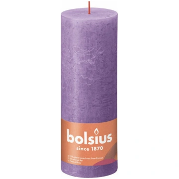 Svece BOLSIUS RUSTIC 190/68 mm, violeta
