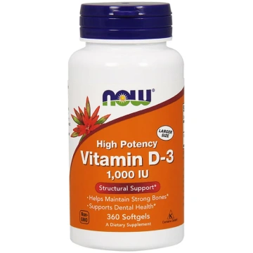 NOW FOODS D3 vitamīns 1000 SV (360 kapsulas)