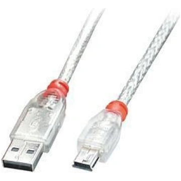 CABLE USB2 A TO MINI-B 0.5M/TRANSPARENT 41781 LIND