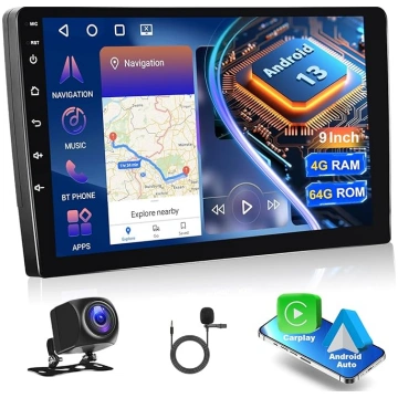 4+64G auto radio ar bezvadu A-pple Carplay/Android