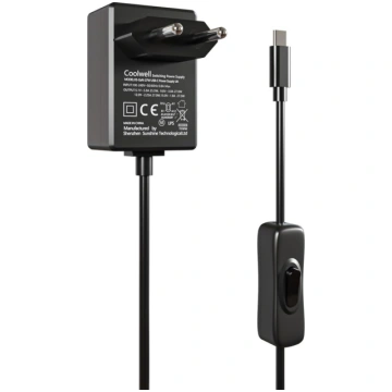Raspberry Pi 5 barošanas bloks, 27 W, USB-C PD, iz