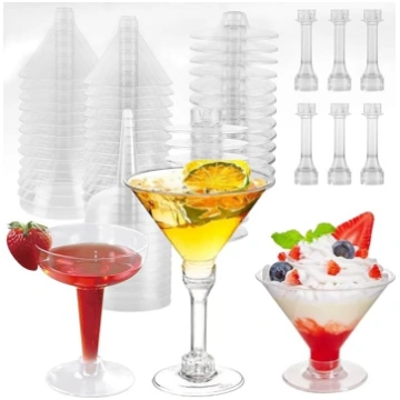 CYEER Plastmasas Martini glāzes 2 stili Vienreizli