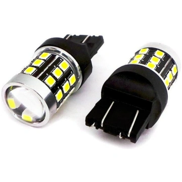 W21/5W LED spuldze 7443 12-24V Canbus, 1400lm balt