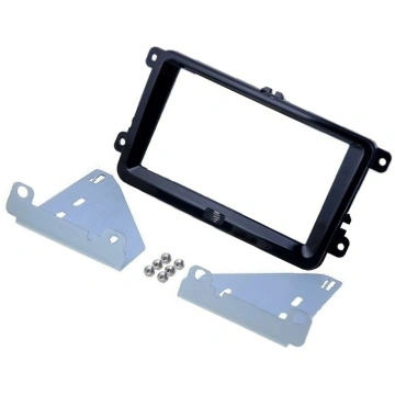 Radio frame; Seat,VW,Škoda; 2 DIN; black gloss | R