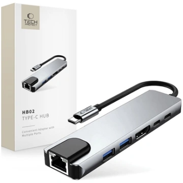 TECH-PROTECT HB02 HUB ADAPTER 6IN1 TYPE-C + USB2.0