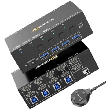 KVM komutators 2 monitoriem un 4 datoriem, KCEVE 8