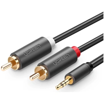Audio Cable 3.5mm - 2 x RCA UGREEN AV102, 3m, Blac