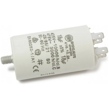 Motora kondensators 18 uF±5%/475 V+GRD Ø40x70 mm, 