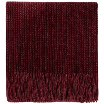 Šenila pleds, bordo, 130x170cm